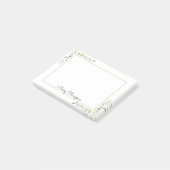 シンプル エレガント グリーンフローラル ポストイット (アングル)