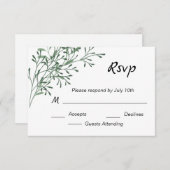 シンプル エレガント グリー 出欠カード (正面/裏面)