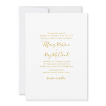 シンプル エレガント ゴールド ウェディング 招待状