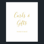 シンプル エレガント ゴールド カードとギフト サイン<br><div class="desc">このシンプルでエレガントなゴールドのカードとギフトのサインは、モダンでミニマルなホワイトとゴールドのウェディングに最適です。デザインは、ミニマルな現代的なゴールドフォントとフォーマルなカリグラフィーで構成されています。そのまま使用するか、独自のアートワークや写真でパーソナライズするかを選択できます！</div>