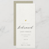 シンプル エレガント ゴールド クラフト タイポグラフィー ブライズメイド 招待状 (正面/裏面)