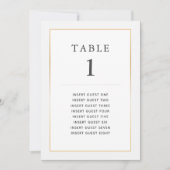 シンプル エレガント ゴールド テーブル ワン カスタム シーティング カード (正面)
