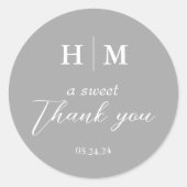 シンプル エレガント サンクス ウェディングギフト ラウンドシール (正面)