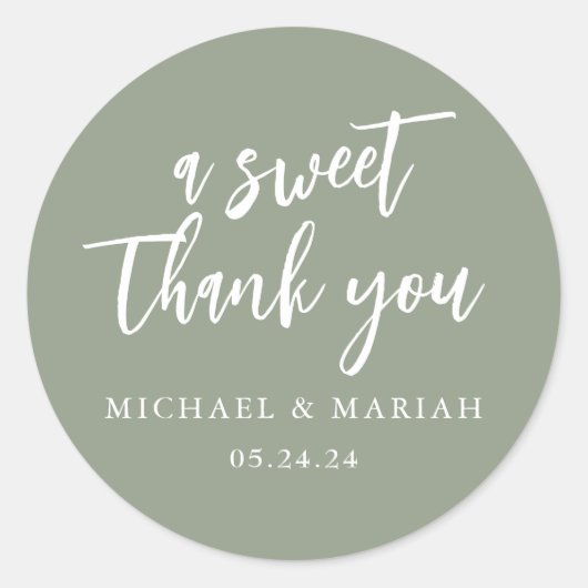 シンプル エレガント サンクス ウェディングギフト ラウンドシール (正面)