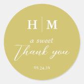 シンプル エレガント サンクス ウェディング ギフト ラウンドシール (正面)