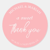 シンプル エレガント サンクス ウェディング フェイバー ラウンドシール (正面)