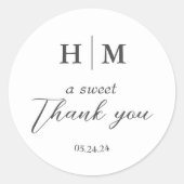シンプル エレガント サンクス ウェディング フェイバー ラウンドシール (正面)