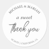 シンプル エレガント サンクス ウェディング フェイバー ラウンドシール (正面)