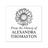 シンプル エレガント サンフラワー #4 ライブラリー ブック 名前 セルフインキングスタンプ (デザイン)