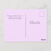 シンプル エレガント スクリプト ファミリー フォト グリーティング ポストカード (裏面)