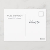 シンプル エレガント スクリプト ファミリー フォト グリーティング ポストカード (裏面)