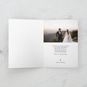 シンプル エレガント スクリプト フォト ウェディング サンクス カード (内部)