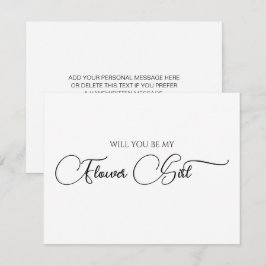 シンプル エレガント スクリプト フラワーガール プロポーズ カード