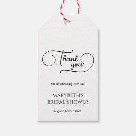 シンプル エレガント スクリプト ブライダル シャワー サンクス ギフトタグ