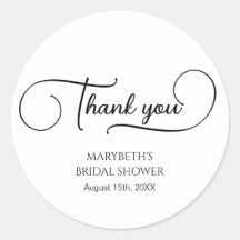 シンプル エレガント スクリプト ブライダル シャワー サンクス