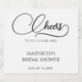 シンプル エレガント スクリプト ブライダル シャワー スパークリングワインラベル (シングルラベル)