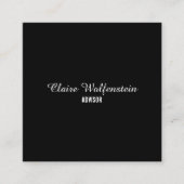 シンプル エレガント スクリプト ブラック & ホワイト スクエア名刺 (正面)