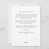 シンプル エレガント スクリプト 白いフレーム 写真 クリスマス (裏面)