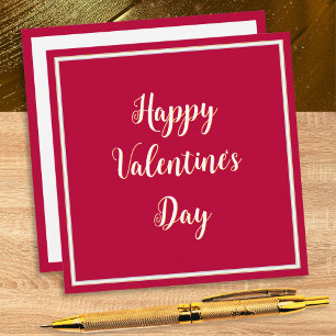 シンプル エレガント スクリプト 赤 ハッピー バレンタインデー シーズンカード