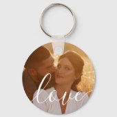 シンプル エレガント スクリプト 2 フォト キーホルダー (裏面)