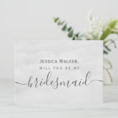 シンプル エレガント ソフト クラウド 私のウェディングパーティ 招待状 (スタンド正面)