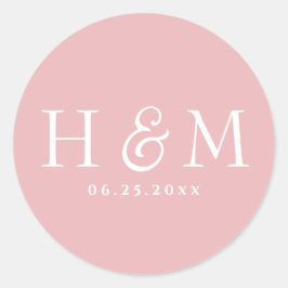 シンプル エレガント タイポグラフィ モノグラム ウェディング ラウンドシール