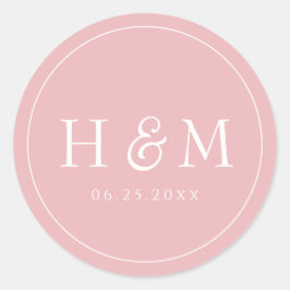 シンプル エレガント タイポグラフィ モノグラム ウェディング ラウンドシール