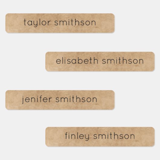 シンプル エレガント タウペ あなたのお名前 衣類＆食べ物 ラベル (グループ)