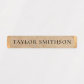 シンプル エレガント タウペ ヴィンテージ お名前 学校 ラベル (デザイン1)