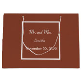 シンプル エレガント テラコッタとホワイト ウェディング ラージ ラージペーパーバッグ (正面)