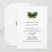 シンプル エレガント トロピカル パームリーフ ウェディング シック 招待状 (正面/裏面)