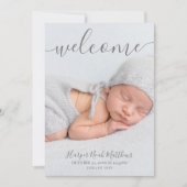 シンプル エレガント ニューボーン フォト 出生発表 案内状 (正面)