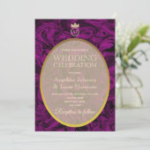 シンプル エレガント パープル ウェディング 招待状 (スタンド正面)