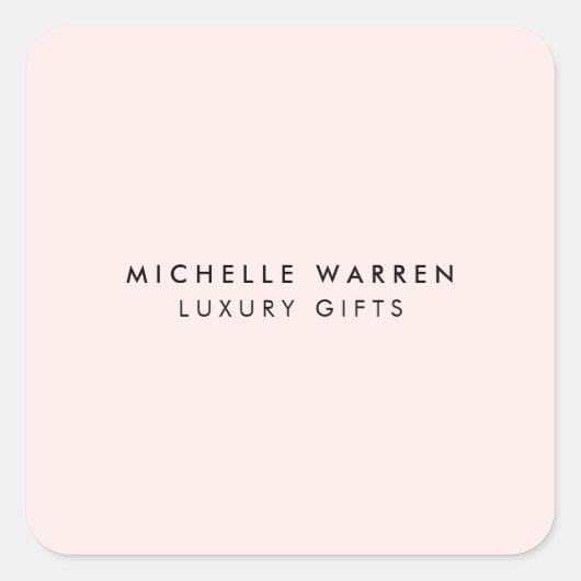 シンプル エレガント ピンク ブティック サロン スタイリスト スクエアシール (正面)