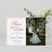 シンプル エレガント フォト ウェディング セーブ・ザ・デート 箔招待状 (立ち正面)