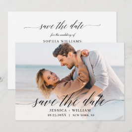 シンプル エレガント フォト ウェディング ハート シンプル モダン セーブザデート