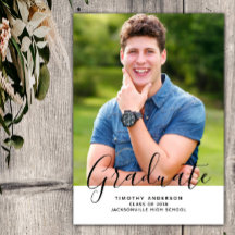 シンプル エレガント フォト 卒業 縦 | 白