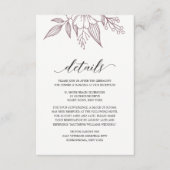 シンプル エレガント フラワー ウェディング マーブ 封筒カード エンクロージャーカード (正面)