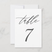 シンプル エレガント ブラック&ホワイト ウェディング テーブル 招待状 (裏面)