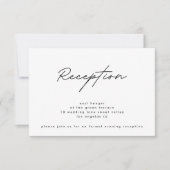 シンプル エレガント ブラック ホワイト ウェディング レセプション 招待状 (正面)