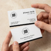 シンプル エレガント プロフェッショナル - プレーン ブラック ホワイト 名刺