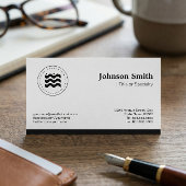 シンプル エレガント プロフェッショナル - プレーン ブラック ホワイト 名刺