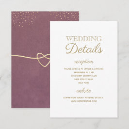 シンプル エレガント ホワイト ゴールド 結婚情報カード 招待状