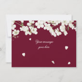 シンプル エレガント ホワイト ブルーム フラワーバーズ カード Burgundy (正面)