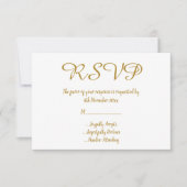 シンプル エレガント マーブル ゴールド どんなシーンにも使える 返信カード 招待状 (正面)