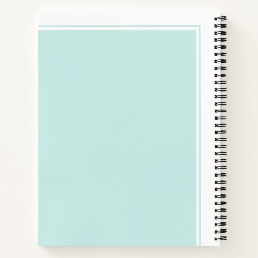 シンプル エレガント ミニマル アクア カラー ブロック ノートブック (裏面)