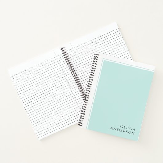 シンプル エレガント ミニマル アクア カラー ブロック ノートブック (内部)