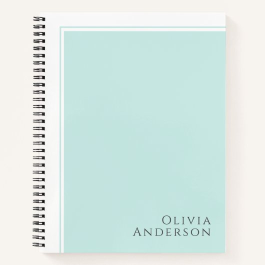 シンプル エレガント ミニマル アクア カラー ブロック ノートブック (正面)