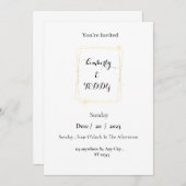 シンプル エレガント ミニマル チックな内装 招待状 (正面/裏面)