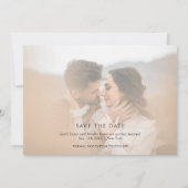 シンプル エレガント ミニマル フォトウェディング セーブザデート (裏面)